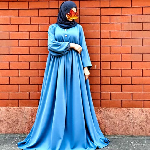 New Wood Button Abaya