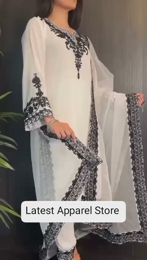 Anaya Heavy Embroidery 3 Pec Suit